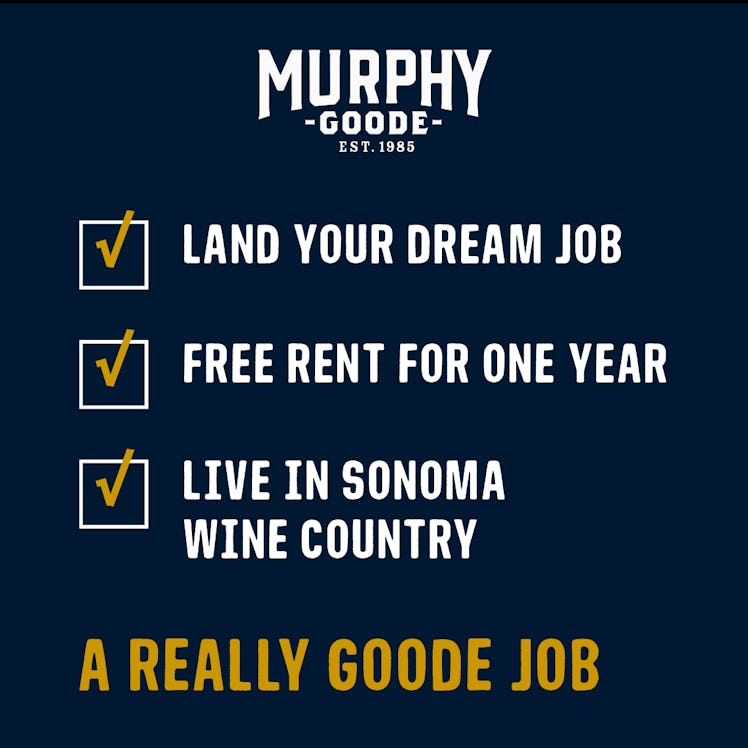 Murphy-Goode Winery's Sonoma wine country job for 2022 pays $10K per month.