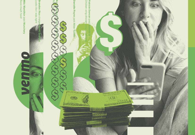 A woman stares at her phone after receiving a surprise Venmo request. Millennial women share their V...