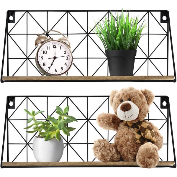 Greenco Geometric Mounted Floating Shelves (Set of 2)