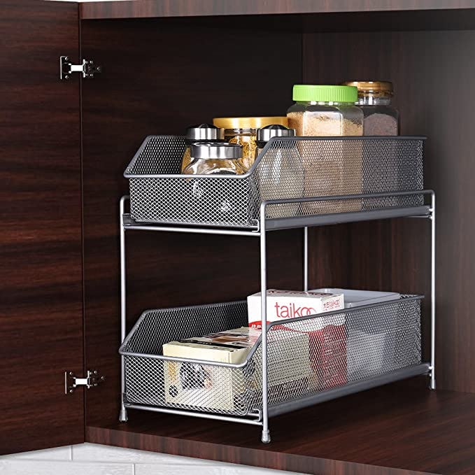 HAITRAL Sliding Basket Cabinet Organizer