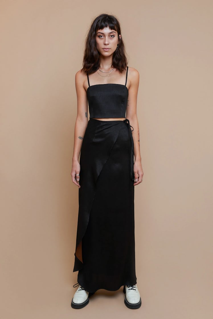 ZIRAN Plisse Wrap Skirt