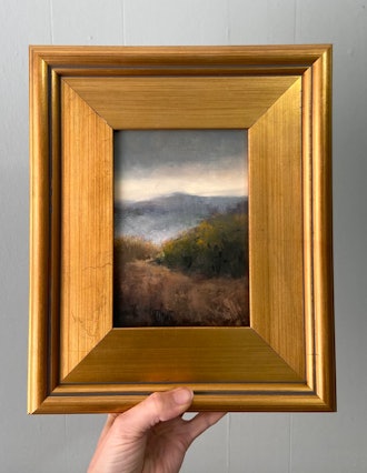 Original Oil Painting in Gold Frame, 5x7 Landscape