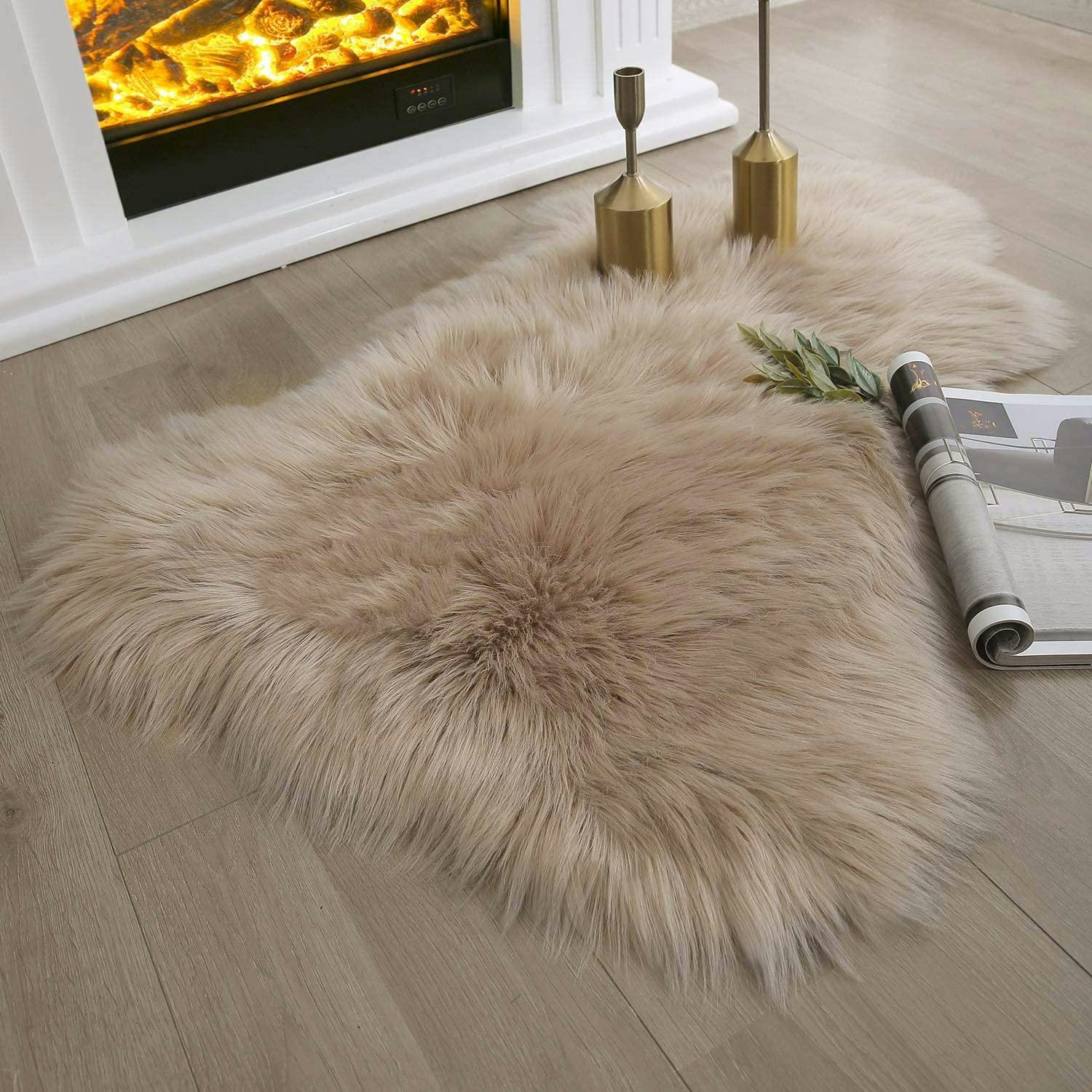 Ashler Faux Sheepskin Fur Rug