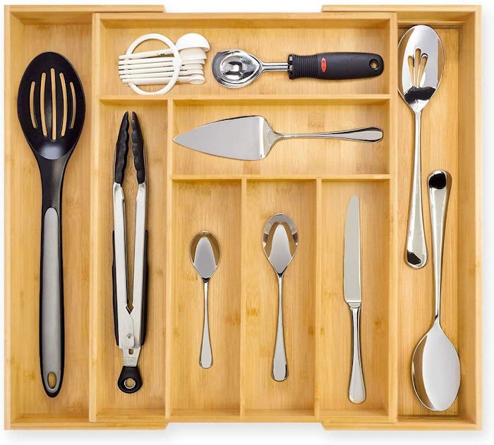 Dynamic Gear Bamboo Drawer Organizer