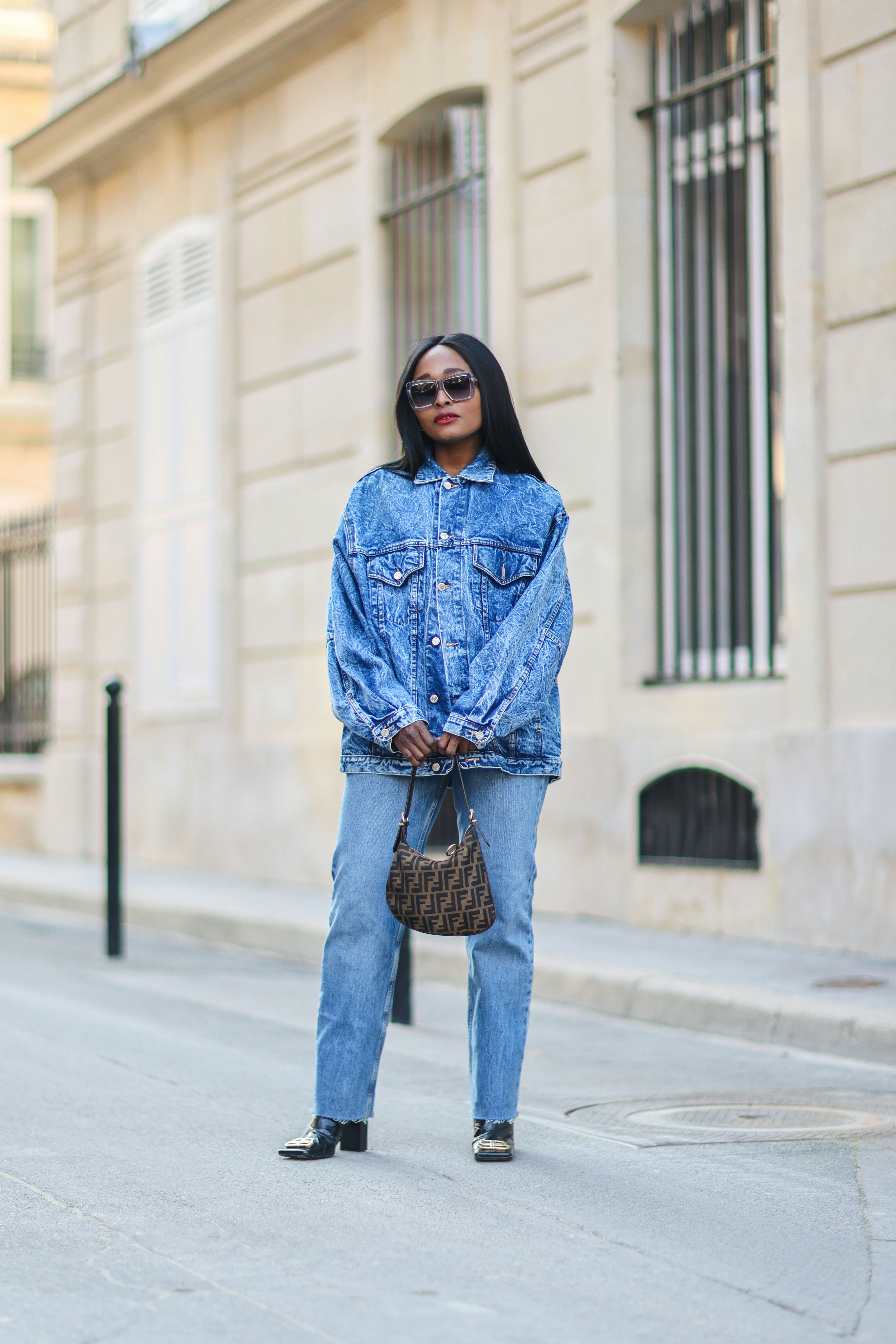 4 Ways to Style a Denim Jacket with Pants | Charmed by Camille