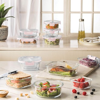 FineDine Glass Food Storage Containers Set (24 Pieces) 