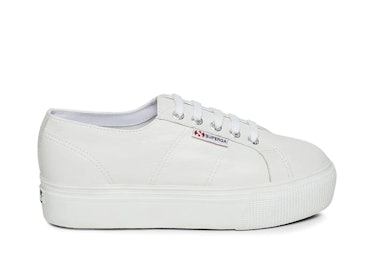 These white leather platform sneakers from Superga are perfect for everyday wear.