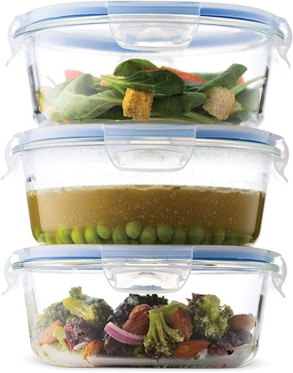 FineDine Superior Glass Round Meal-Prep Containers (3-pack)