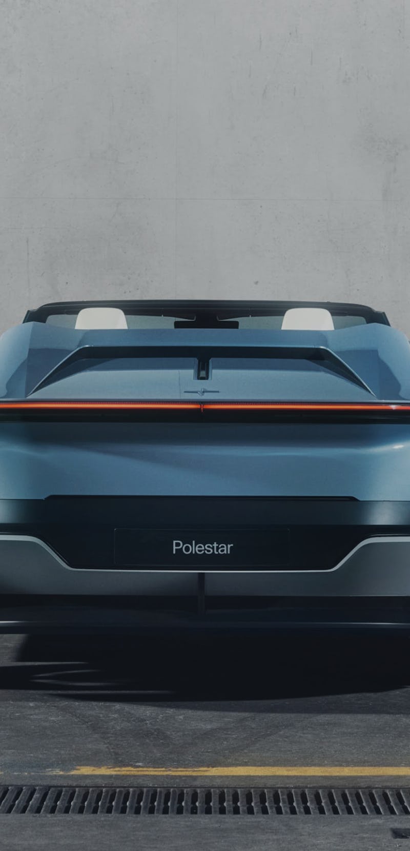 Blue Polestar O2 back exterior