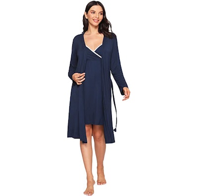 Latuza Bamboo Viscose Nursing Nightgown & Robe Set (2 Pieces)