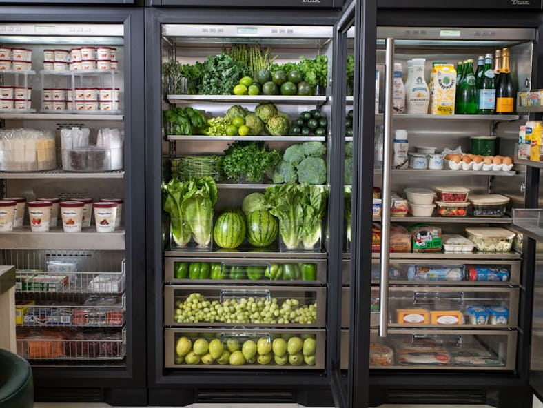 Kris Jenner's organization tips for her fridge include color-coordination. 