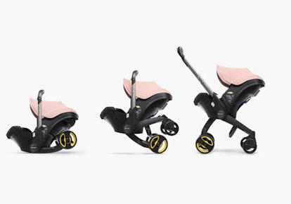 Product image for Doona stroller; progress photos from car seat to stroller