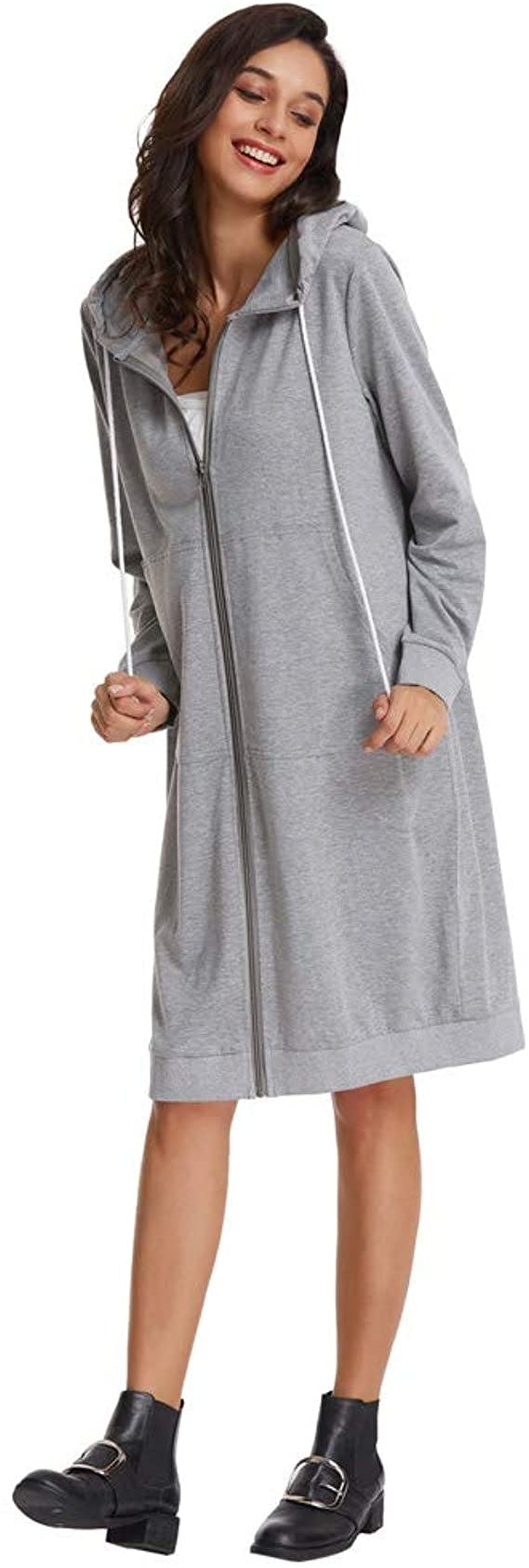 GRACE KARIN Zip Up Tunic Sweatshirt