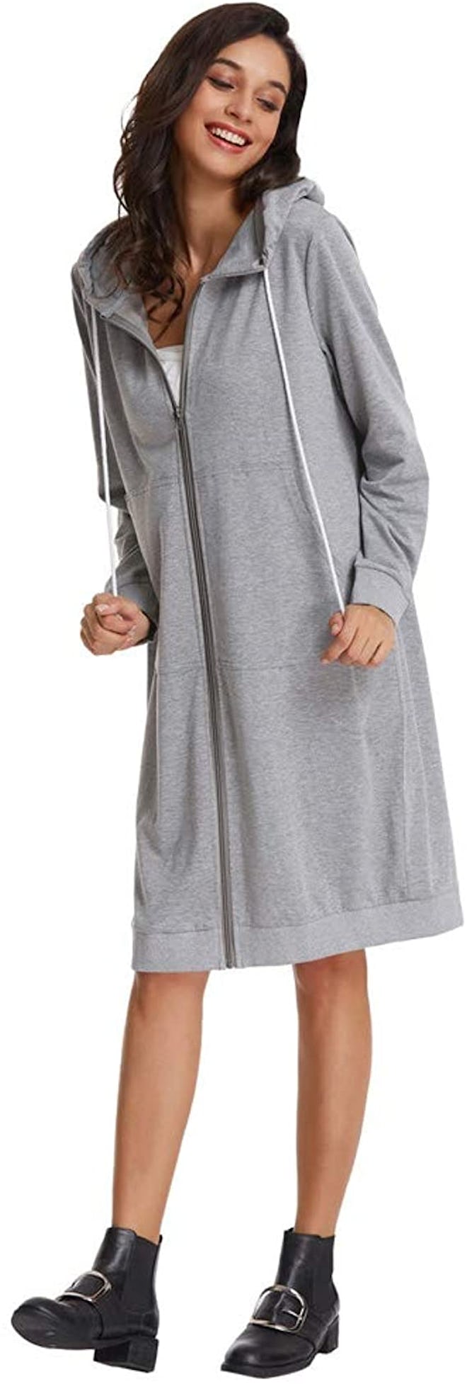 GRACE KARIN Zip Up Tunic Sweatshirt