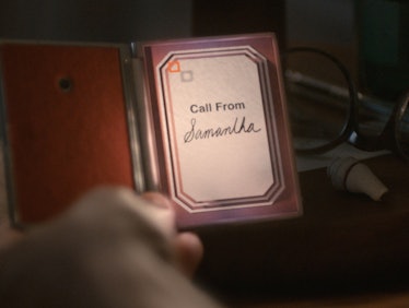 "Call from Samantha" text sign from movie "Her"
