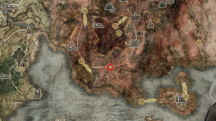 Elden Ring map fragment location for Caelid
