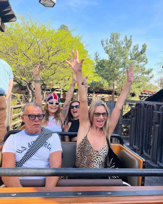 Kate Moss and Rita Ora on a rollercoaster with friends