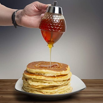 Hunnibi Glass Honey & Syrup Container Dispenser