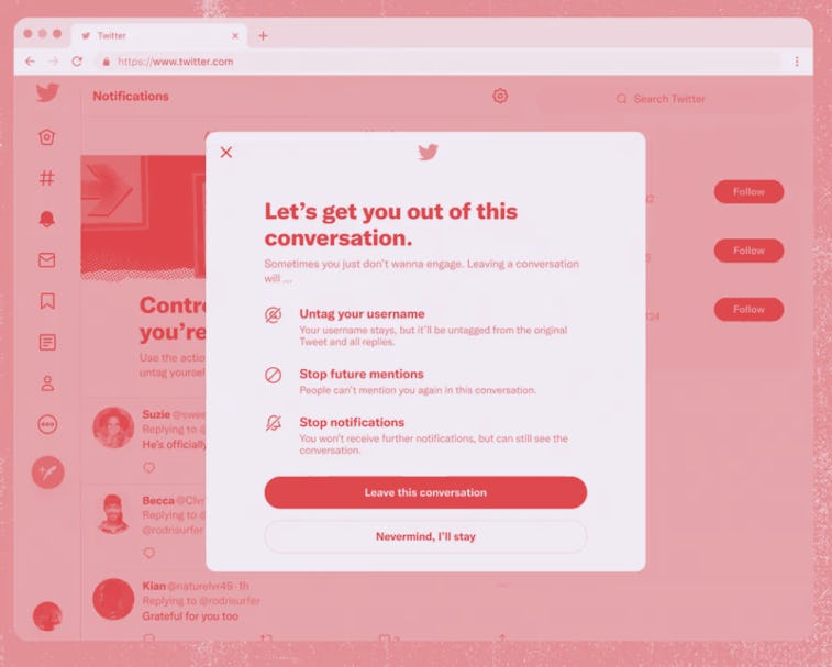 The "Leave this conversation" feature.
