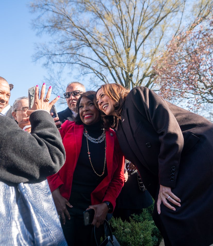 At Vice President Kamala Harris' house, she hosted local leaders for a Women's History Month celebra...