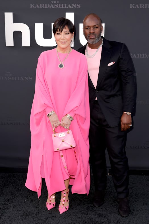 Kris Jenner and Corey Gamble attend the Los Angeles premiere of Hulu's new show "The Kardashians"