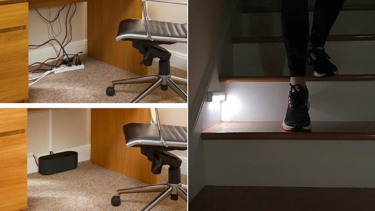 Brilliant Evolution Wireless LED Motion Sensor Lights and D-Line Cable Management Box