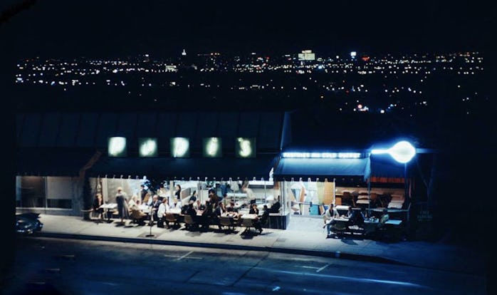 A photo of Pupi's at night.