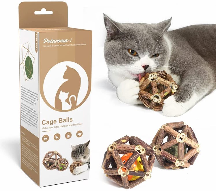 Potaroma Catnip & Teet- Cleaning Cage Balls (Set of 3)