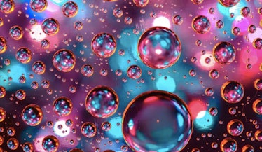 Pink and blue bubbles