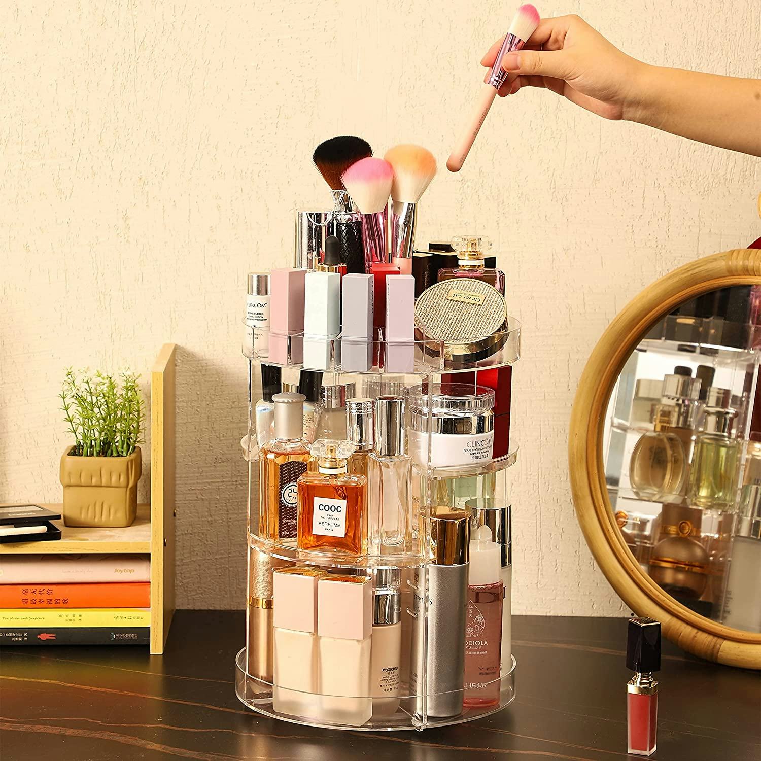 CQ Acrylic Rotating Makeup Organizer