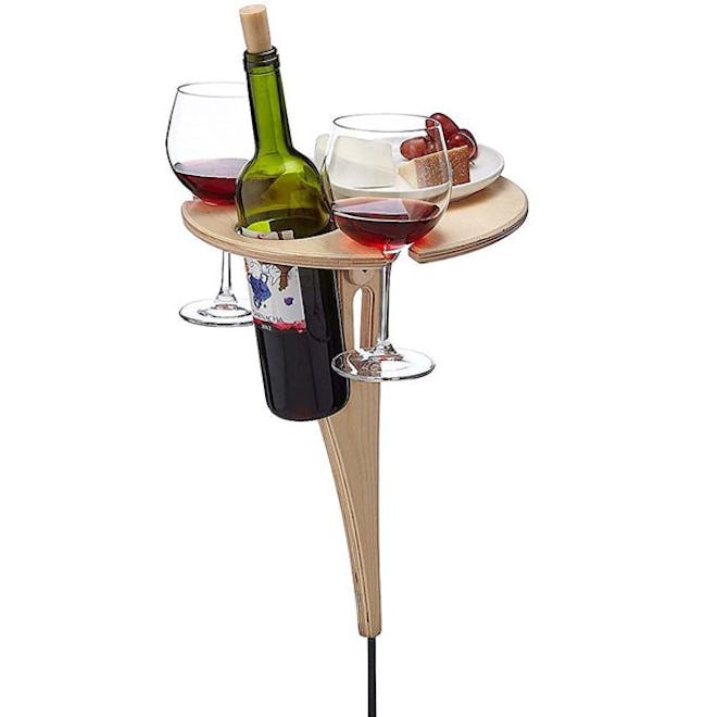 Outdoor Wine Table with Bottle Holder 