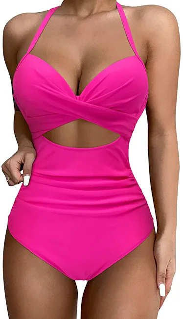 Women's Wrap Cut Out One Piece Swimsuit – High Waisted Monokini With Tummy Control
