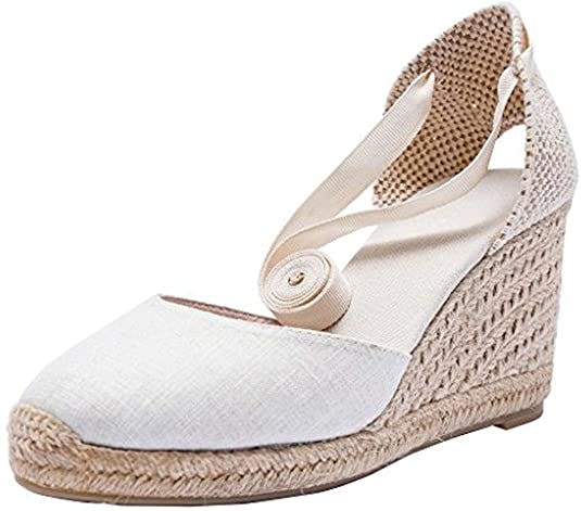 U-lite Cap Toe Platform Wedge Sandals