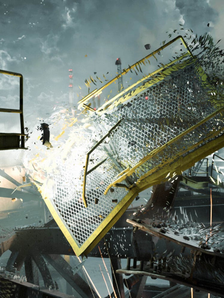 A scene of a bridge falling in Quantum Break 