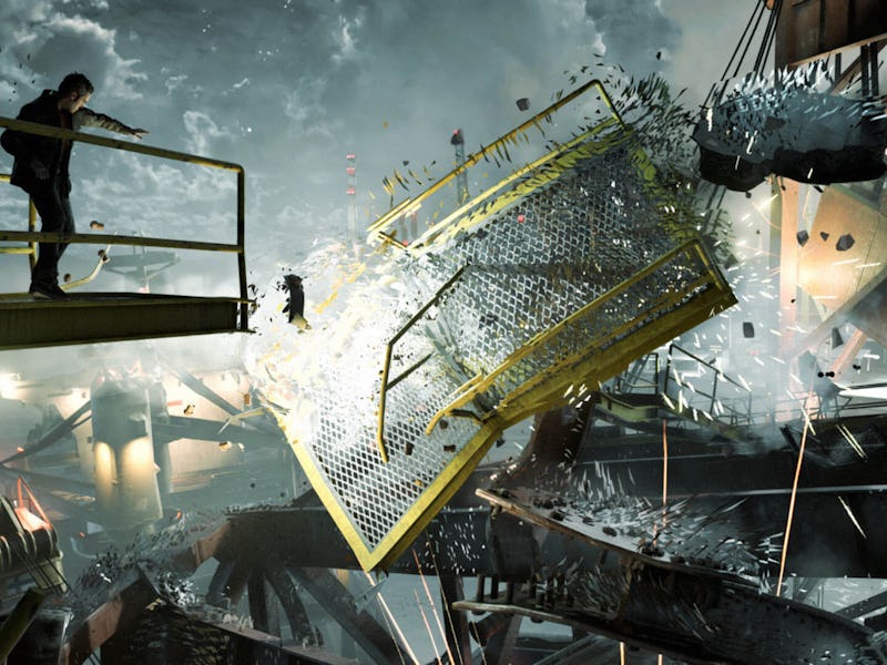 A scene of a bridge falling in Quantum Break 