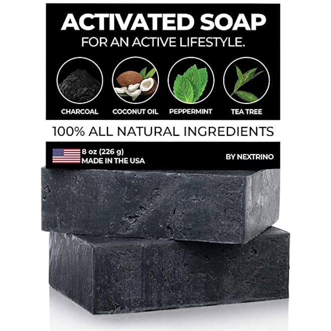 Activated Charcoal Tea Tree Soap with Peppermint (2-Pack)