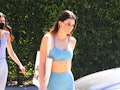 Kendall Jenner wearing Alo's high-waist airlift leggings ahead of the Aloversary sale.