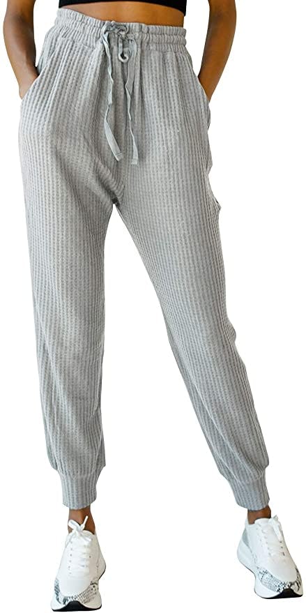 MIROL Waffle Knit Jogger Sweatpants