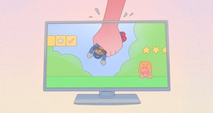 blue mario getting dunked in a monitor