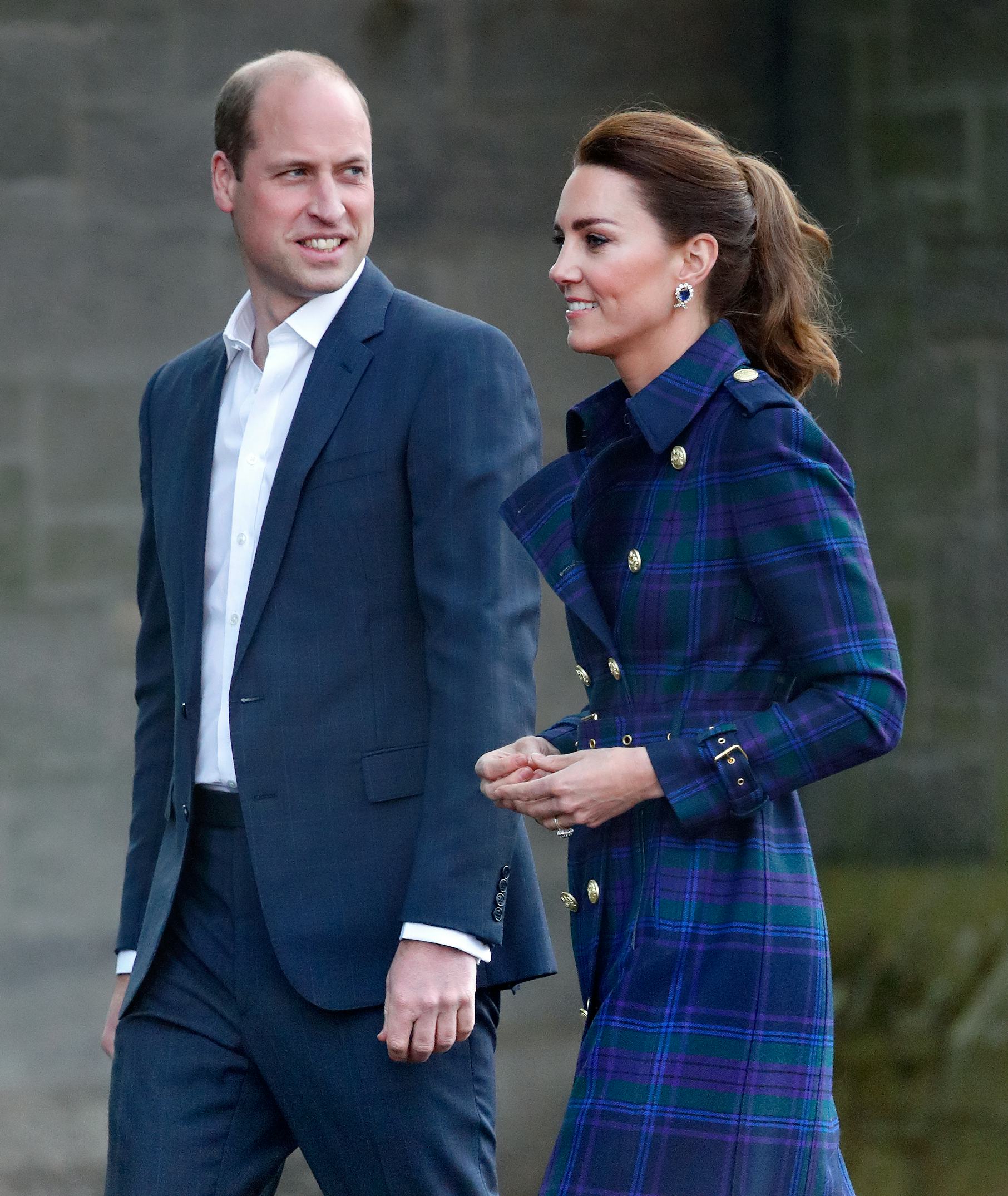 Prince William and Kate Middleton wearing blue