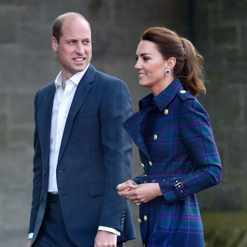 Prince William and Kate Middleton wearing blue
