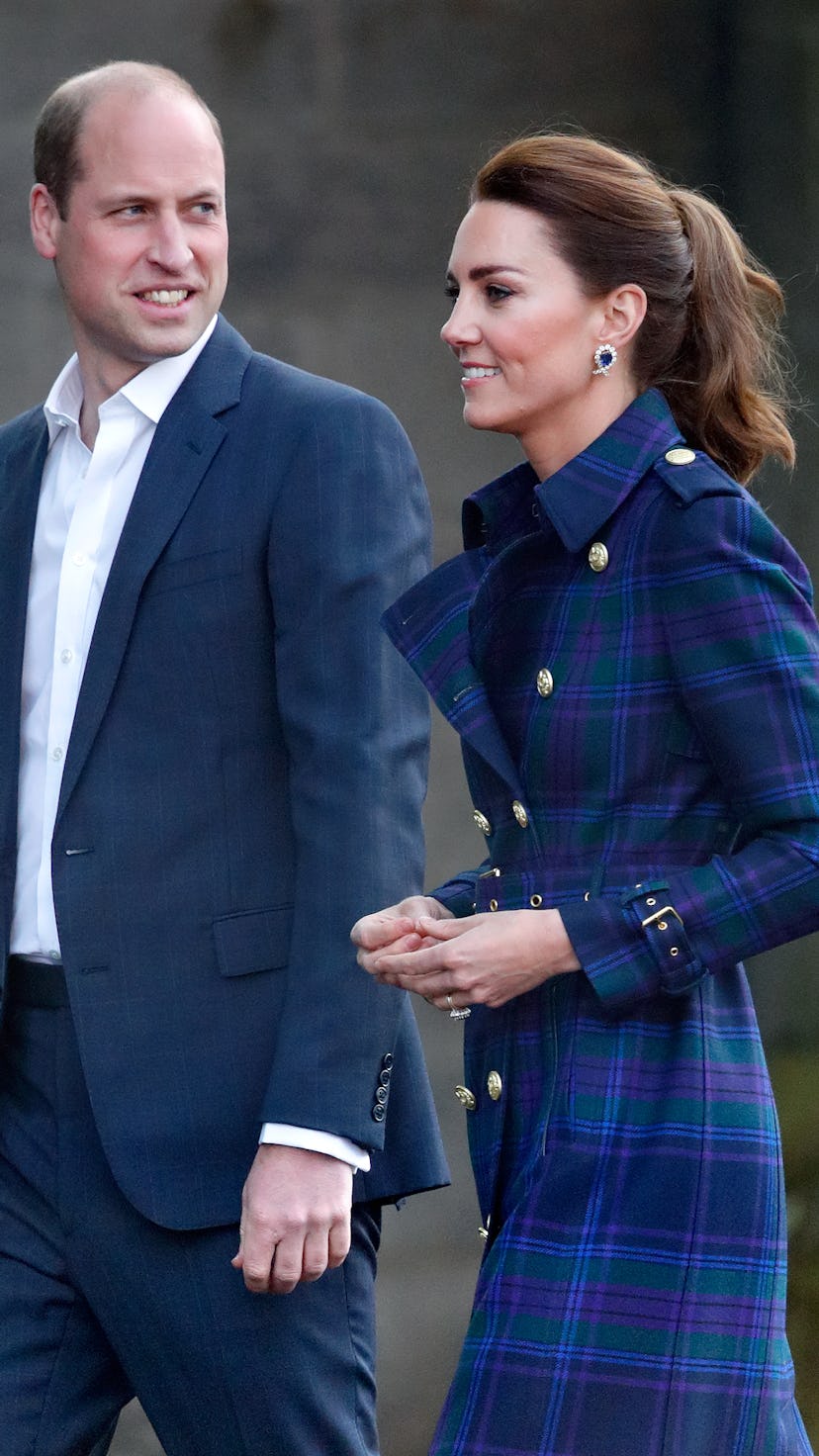 Prince William and Kate Middleton wearing blue