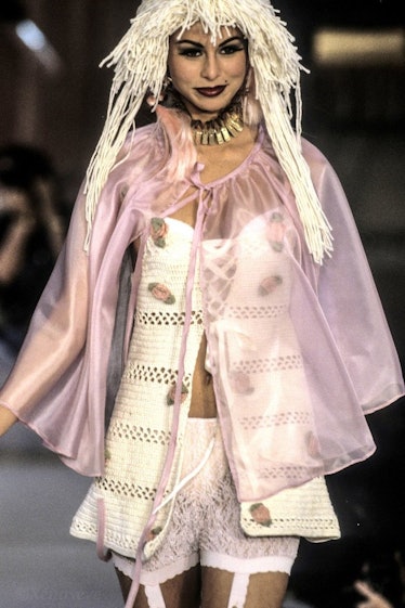 A model wearing clothing from betsey johnson's spring 1994 collection