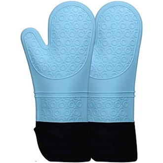 HOMWE Extra-Long Silicone Oven Mitts (2-Pack)
