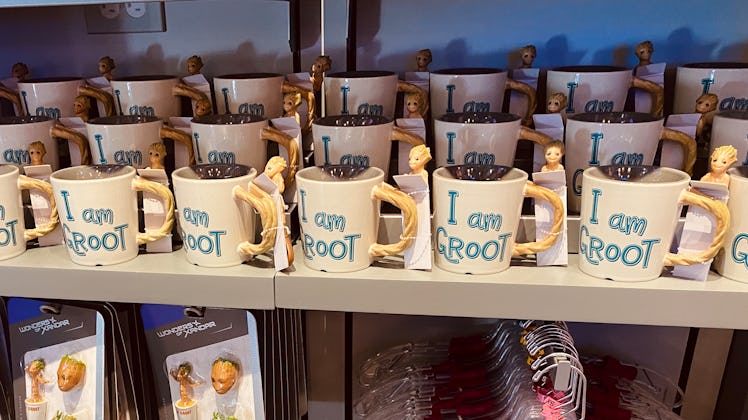 Disney World has new merch that includes baby Groot mugs. 