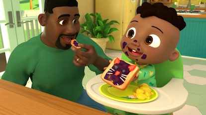Cody eats lunch with his dad, Kwame, in "It's Cody Time."