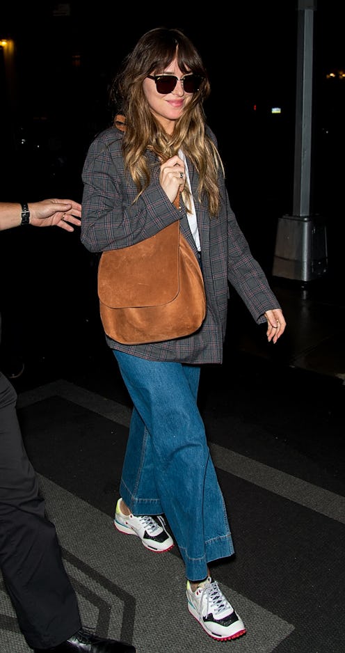 dakota johnson suede bag