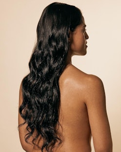 south asian model hair oiling