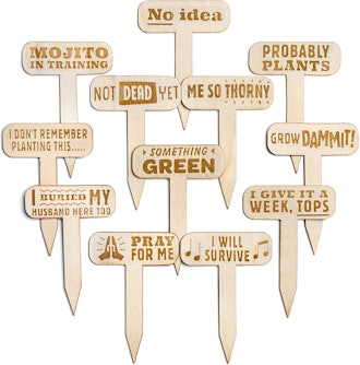 Patio Eden Funny Plant Markers (12-Pack)
