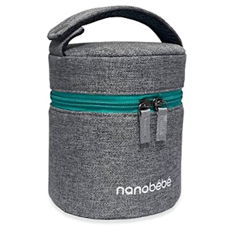breast milk cooler bag: Amazon nanobébé Breastmilk Baby Bottle Cooler & Travel Bag with Ice Pack